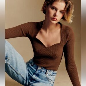 Sezane Maha Jumper, size XS, brown